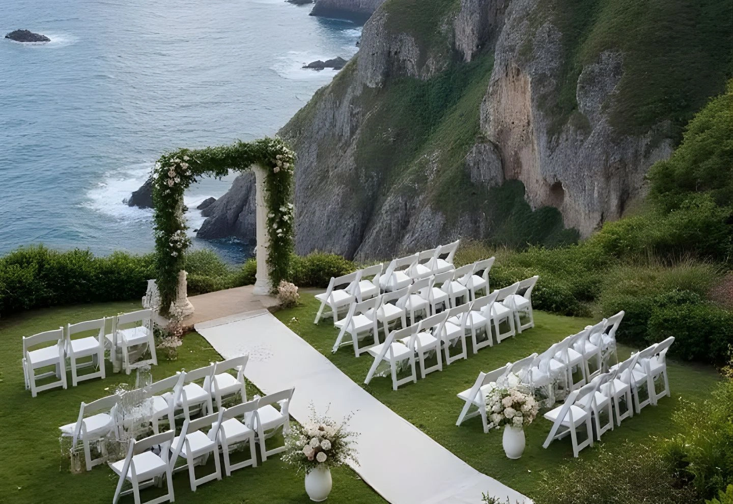Outdoor wedding setup